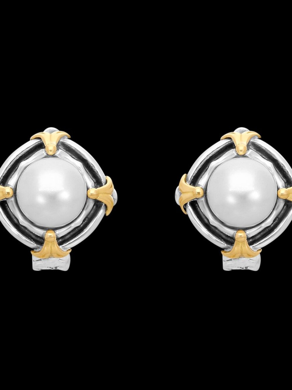 Konstantino 925 Sterling Silver & 18K Yellow Gold Kleos Cultured Pearl Earrings